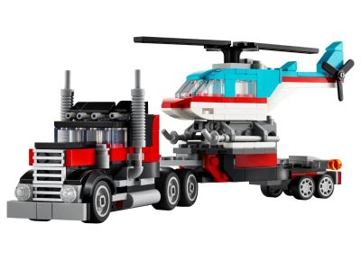 Flatbed Truck with Helicopter